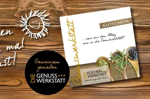 Das Logo und deine Vorschau für einen Gutschein der Genusswerkstatt